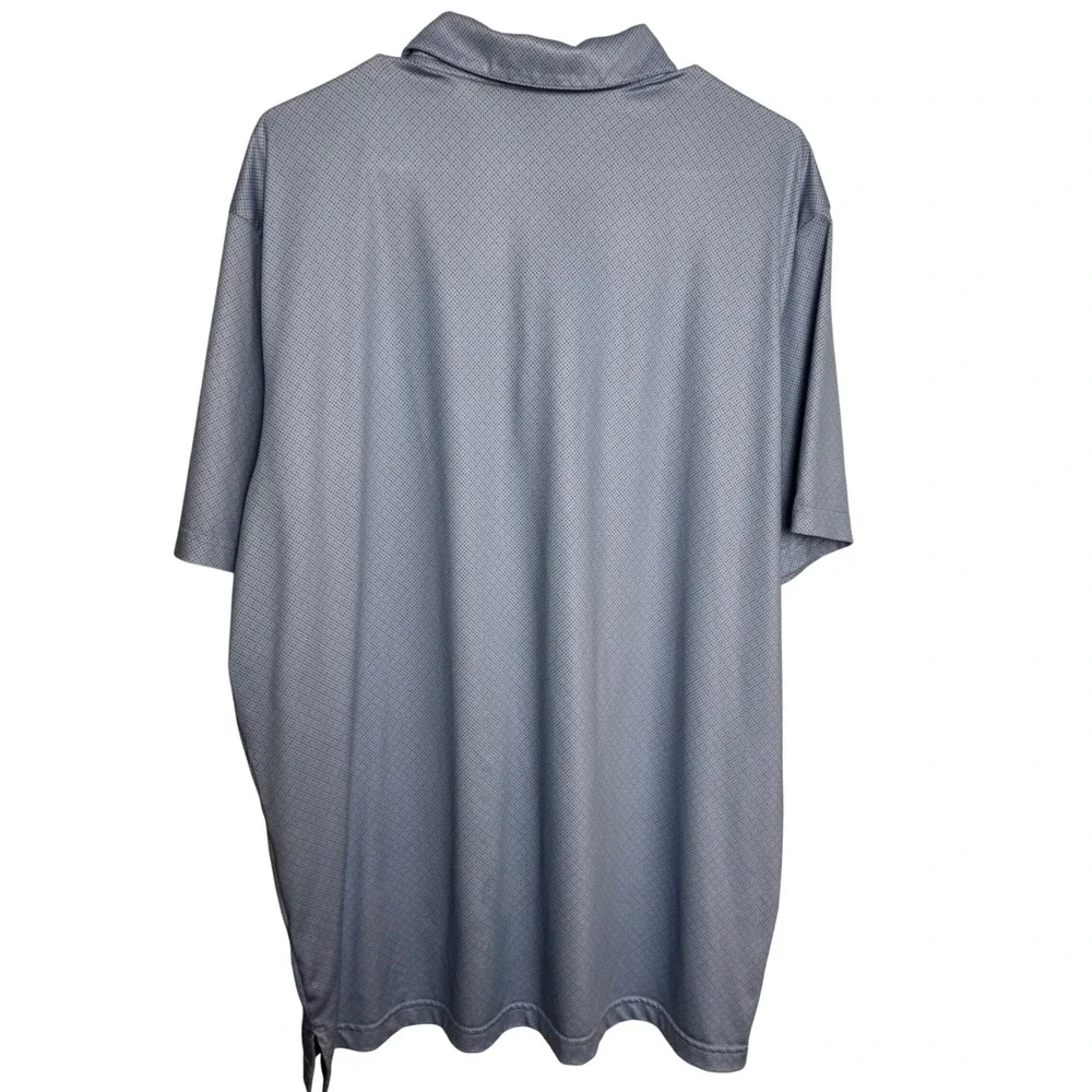 Adidas Golf Mens Polo Shirt Light Blue Heathered Dot Print Size XL Preppy Casual
